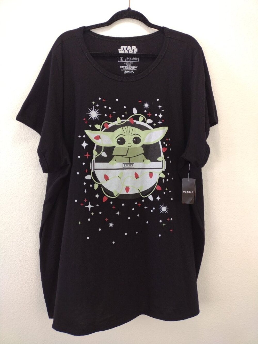 Torrid Women's Star Wars Top 6X Christmas Baby Yoda